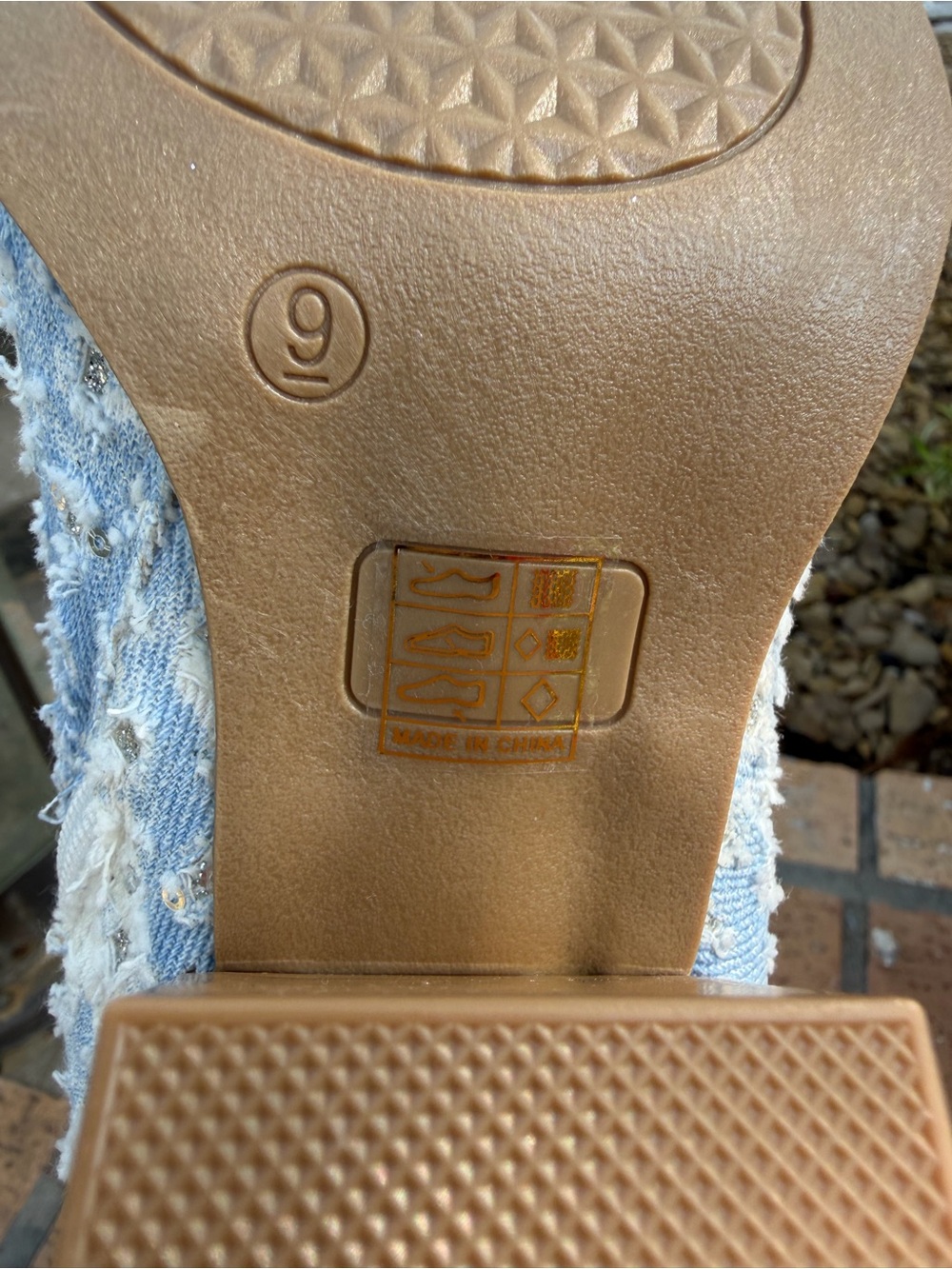 NWOT Distressed Denim Size 9 Western Cowgirl Boots Pointed Toe Sparkly Sequins - Picture 5 of 11